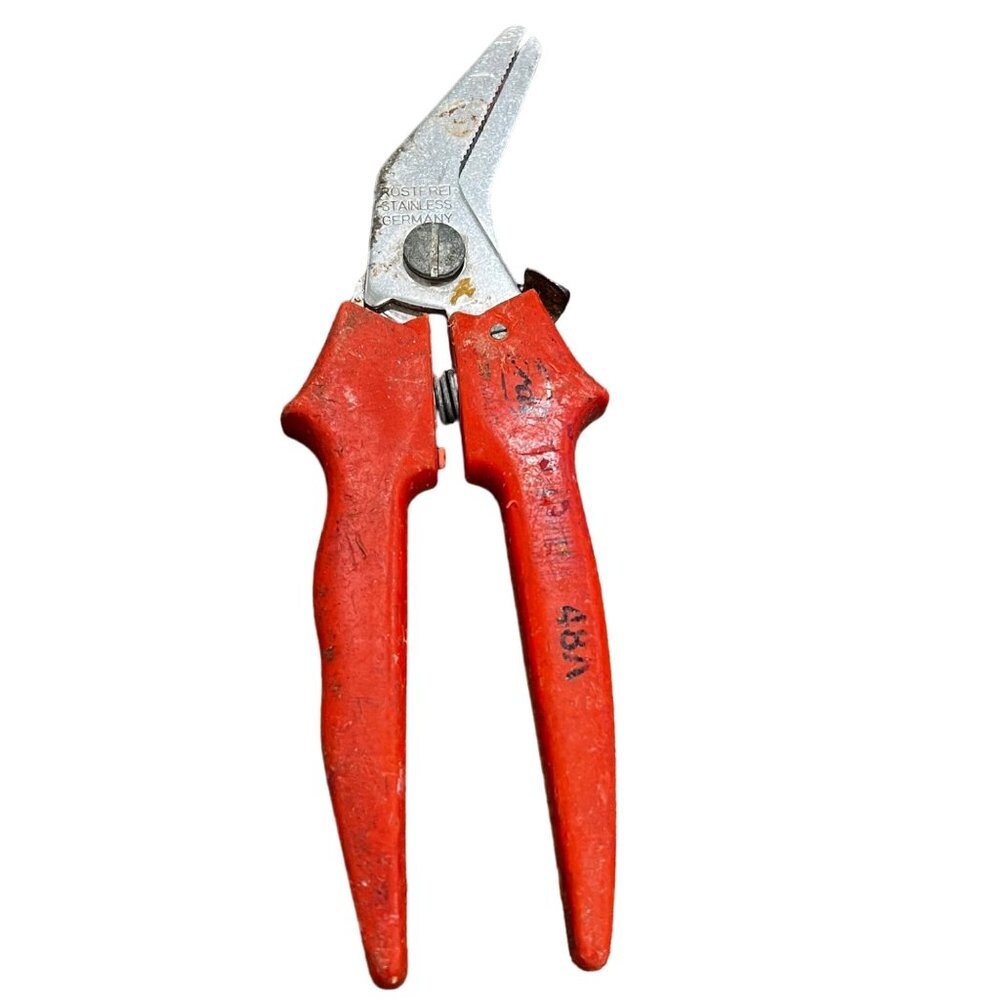 Vintage Red Podi Germany 48A Stainless Steel Garden Pruning Shears